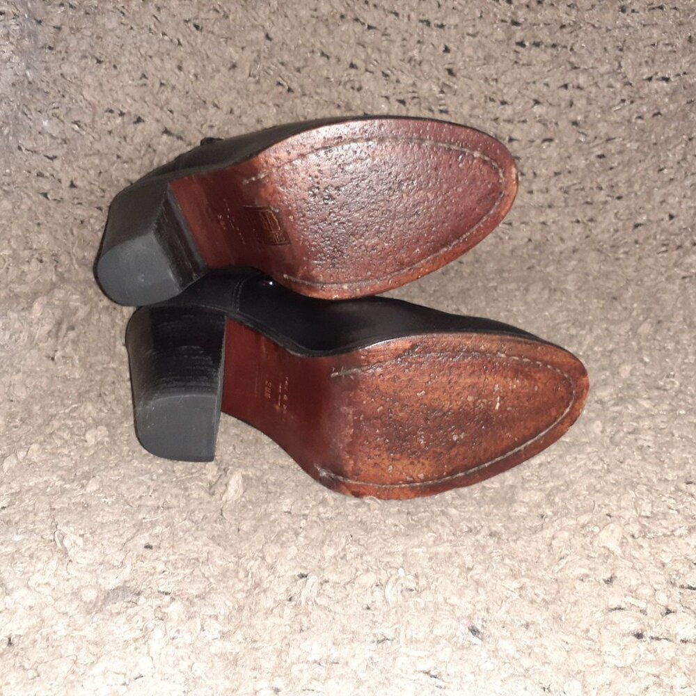 RAG & BONE-Alwyn-Studded Black Leather Heeled Booties-Back Zip-Sz 38.5-Excellent - Picture 8 of 9